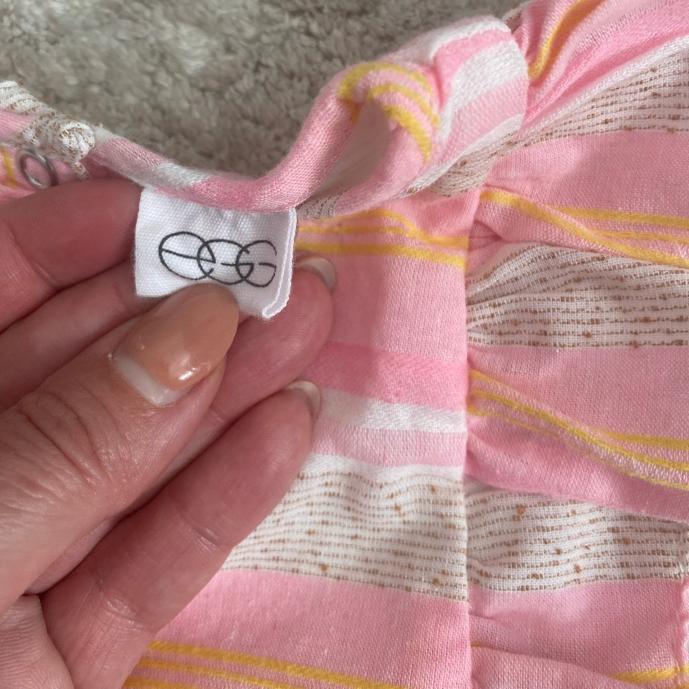 EGG Collective Baby Girl Remy Striped Ruffle Sleeve Romper 6 months - Picture 4 of 8